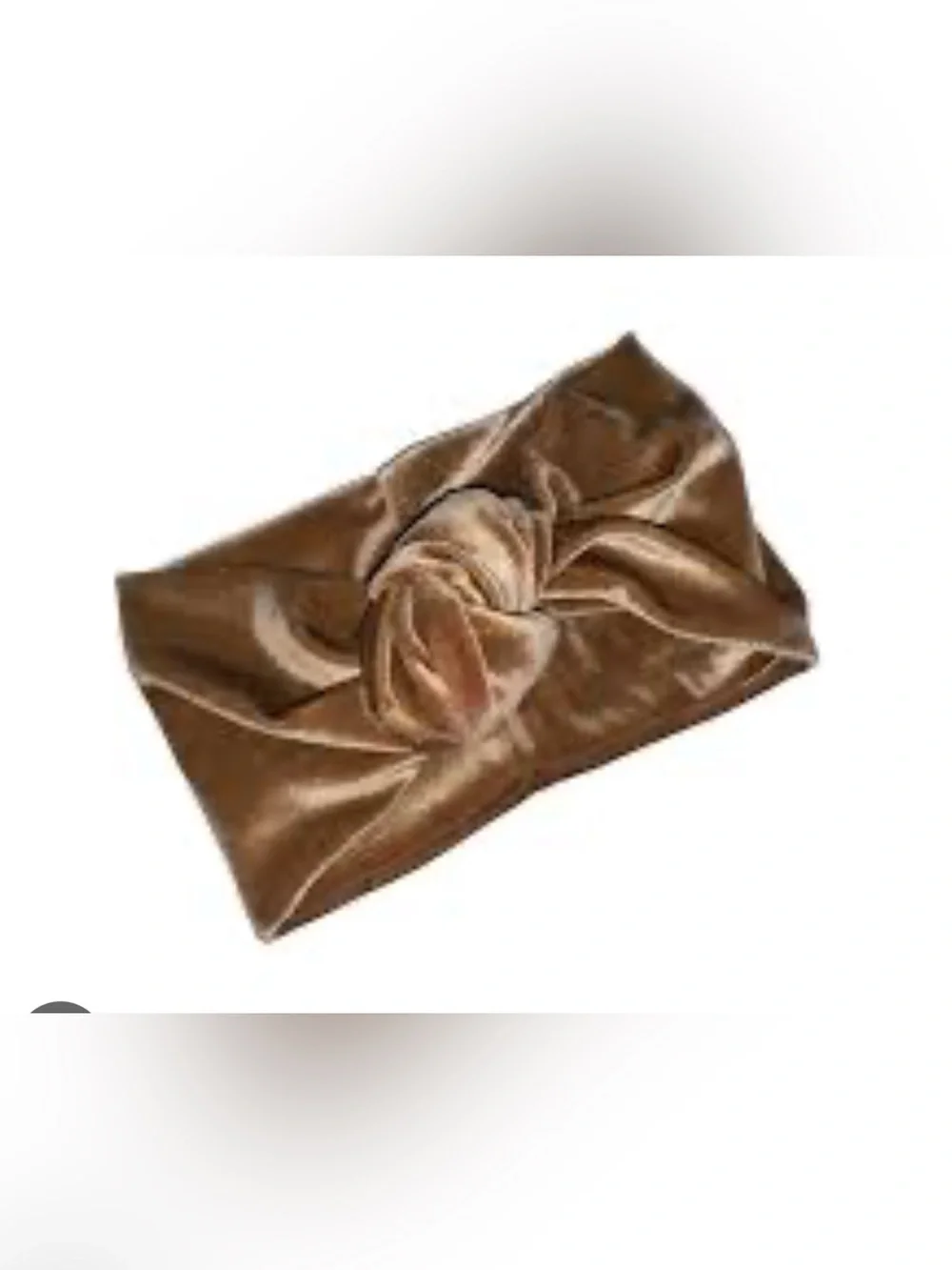 Knot Front Velvet Turban Headband in Taupe